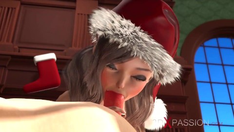 クリスマスの願い。Santaクロースとかわいいオタクの女の子