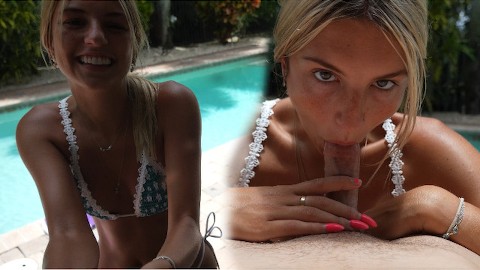 Il mio fratellastro pervertito mi è venuto addosso in piscina.....